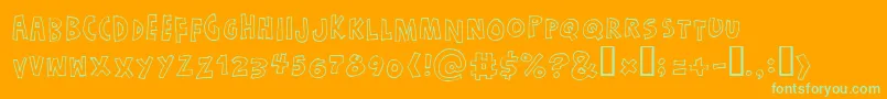 Just Font – Green Fonts on Orange Background