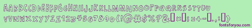 Just Font – Purple Fonts on Green Background