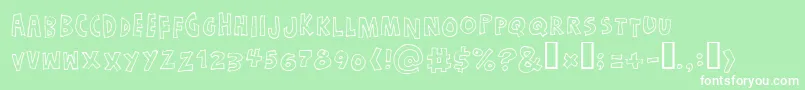 Just-Schriftart – Weiße Schriften auf grünem Hintergrund