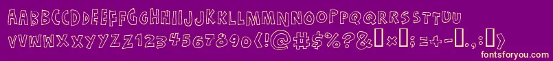Fonte Just – fontes amarelas em um fundo roxo