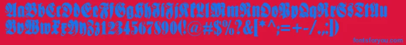 Schmale Font – Blue Fonts on Red Background