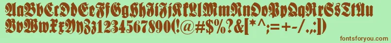 Schmale Font – Brown Fonts on Green Background