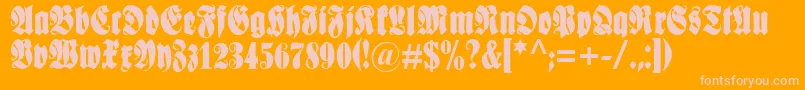 Schmale Font – Pink Fonts on Orange Background