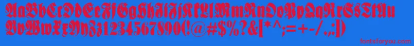 Schmale Font – Red Fonts on Blue Background