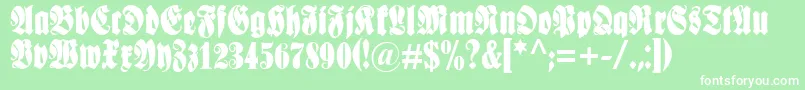 Schmale Font – White Fonts on Green Background