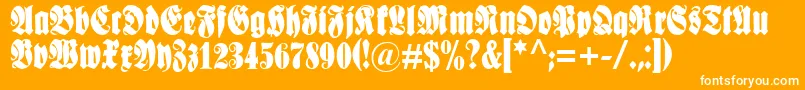 Schmale Font – White Fonts on Orange Background