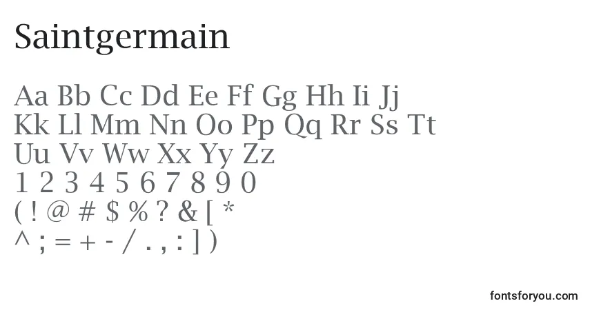 Schriftart Saintgermain – Alphabet, Zahlen, spezielle Symbole