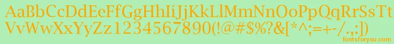 Saintgermain Font – Orange Fonts on Green Background