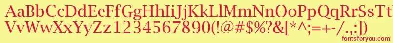 Saintgermain Font – Red Fonts on Yellow Background