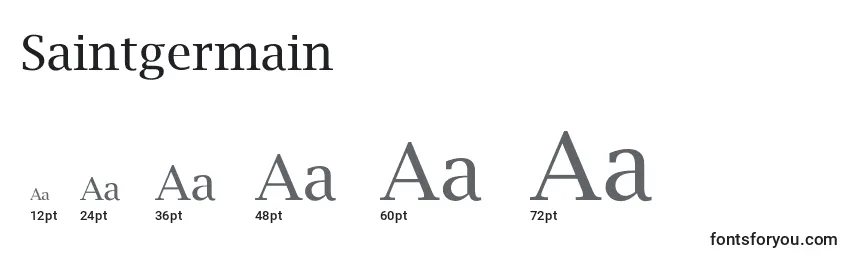 Размеры шрифта Saintgermain