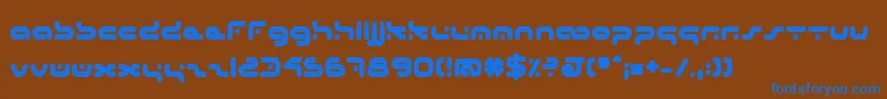 フォントHybridBold – 茶色の背景に青い文字