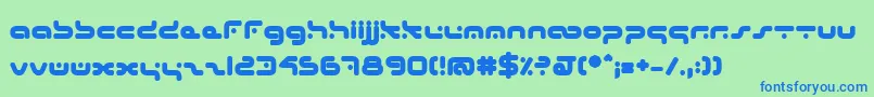 フォントHybridBold – 青い文字は緑の背景です。