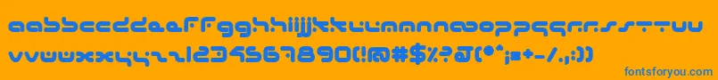 HybridBold-Schriftart – Blaue Schriften auf orangefarbenem Hintergrund