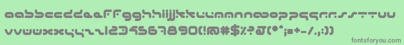 フォントHybridBold – 緑の背景に灰色の文字