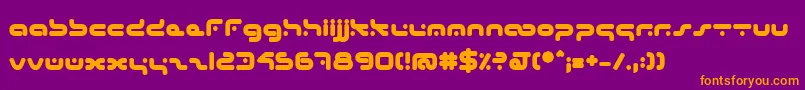 フォントHybridBold – 紫色の背景にオレンジのフォント