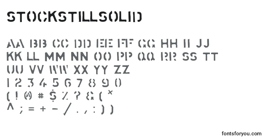 Czcionka StockstillSolid – alfabet, cyfry, specjalne znaki