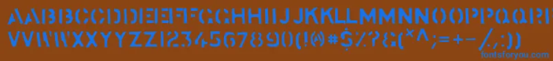 StockstillSolid Font – Blue Fonts on Brown Background