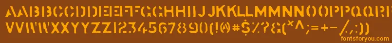 StockstillSolid Font – Orange Fonts on Brown Background