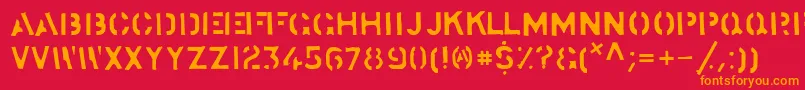 StockstillSolid Font – Orange Fonts on Red Background
