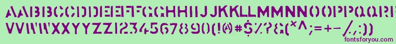 StockstillSolid Font – Purple Fonts on Green Background