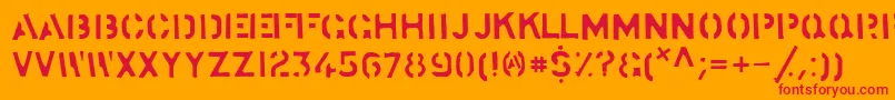 StockstillSolid Font – Red Fonts on Orange Background