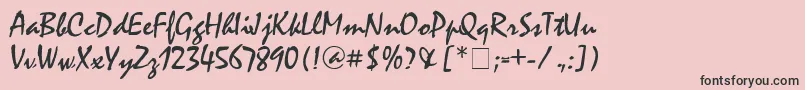 フォントMystcaln – ピンクの背景に黒い文字