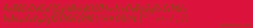Mystcaln-fontti – ruskeat fontit punaisella taustalla