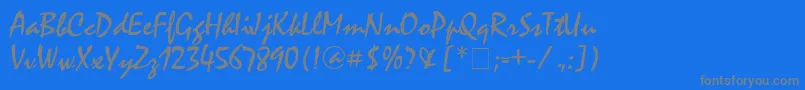 Mystcaln-fontti – harmaat kirjasimet sinisellä taustalla