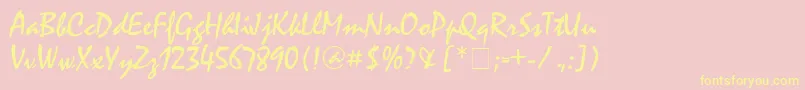 Mystcaln Font – Yellow Fonts on Pink Background
