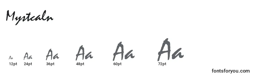 Mystcaln Font Sizes