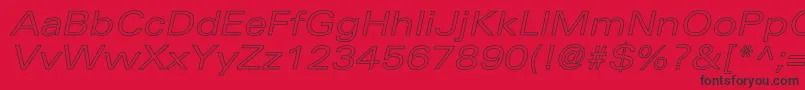 UniversExtendedoblHollow Font – Black Fonts on Red Background