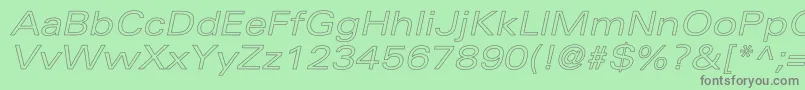 UniversExtendedoblHollow Font – Gray Fonts on Green Background