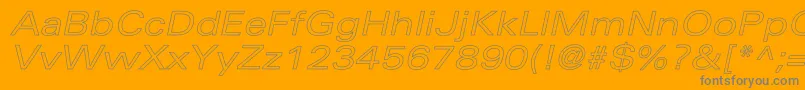 UniversExtendedoblHollow Font – Gray Fonts on Orange Background