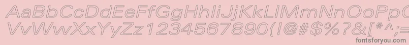 UniversExtendedoblHollow Font – Gray Fonts on Pink Background