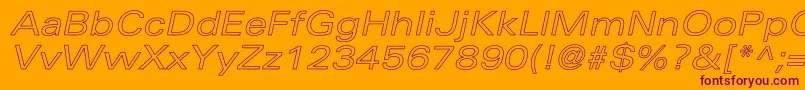 Шрифт UniversExtendedoblHollow – фиолетовые шрифты на оранжевом фоне
