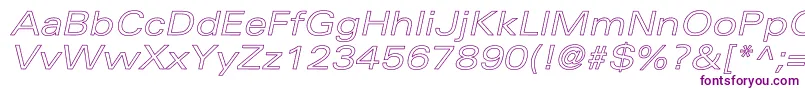 UniversExtendedoblHollow Font – Purple Fonts on White Background