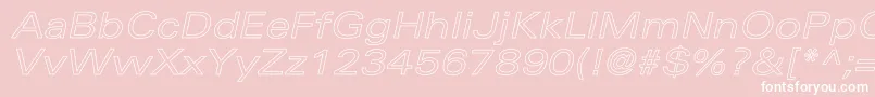 UniversExtendedoblHollow Font – White Fonts on Pink Background