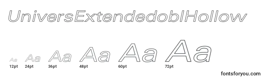 UniversExtendedoblHollow Font Sizes