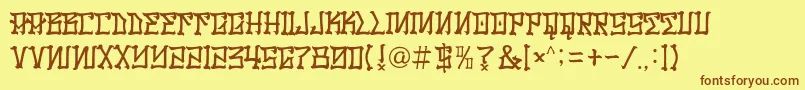 LosSantos Font – Brown Fonts on Yellow Background