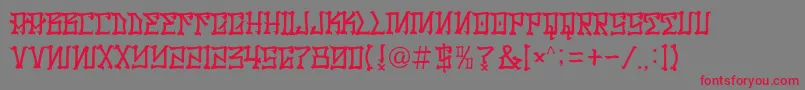 フォントLosSantos – 赤い文字の灰色の背景