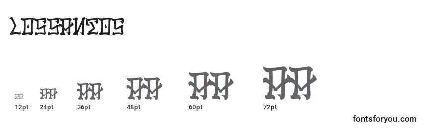 LosSantos Font Sizes