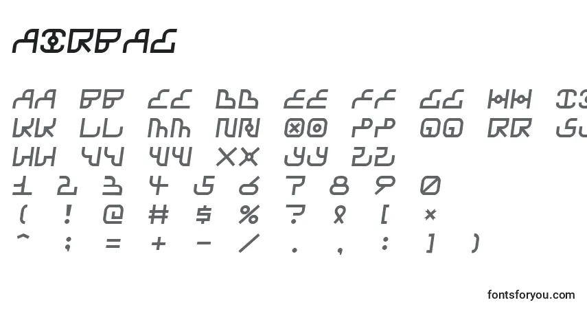 Шрифт Airbag – алфавит, цифры, специальные символы