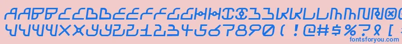 Airbag-fontti – siniset fontit vaaleanpunaisella taustalla