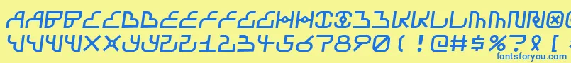 Airbag Font – Blue Fonts on Yellow Background