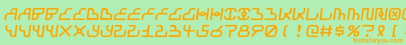 Airbag Font – Orange Fonts on Green Background
