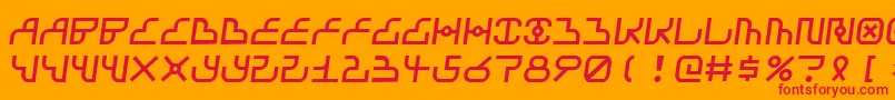 Airbag-Schriftart – Rote Schriften auf orangefarbenem Hintergrund