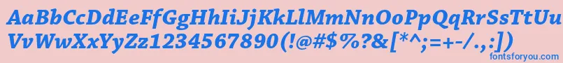 ChaparralproBolditcapt Font – Blue Fonts on Pink Background