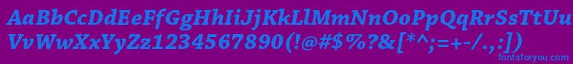 ChaparralproBolditcapt Font – Blue Fonts on Purple Background