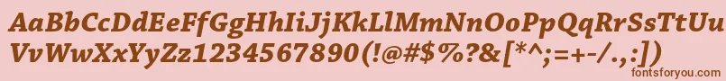 Fonte ChaparralproBolditcapt – fontes marrons em um fundo rosa