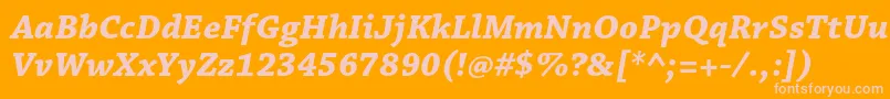 ChaparralproBolditcapt-Schriftart – Rosa Schriften auf orangefarbenem Hintergrund